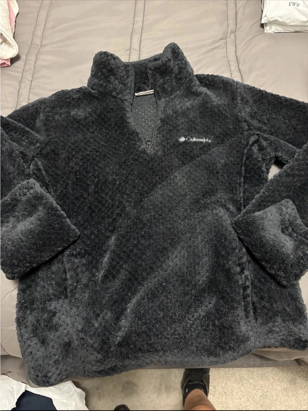 Women’s Columbia Black Plush Quarter-Zip Fleece Pullover size M